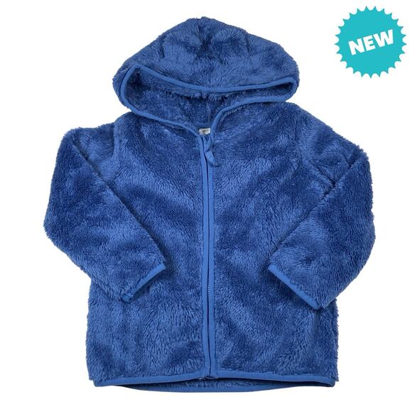 Okie Dokie Jacket Baby Size 24M Hooded Jacket Faux Fur Bear Ears Blue NEW - Picture 1 of 5